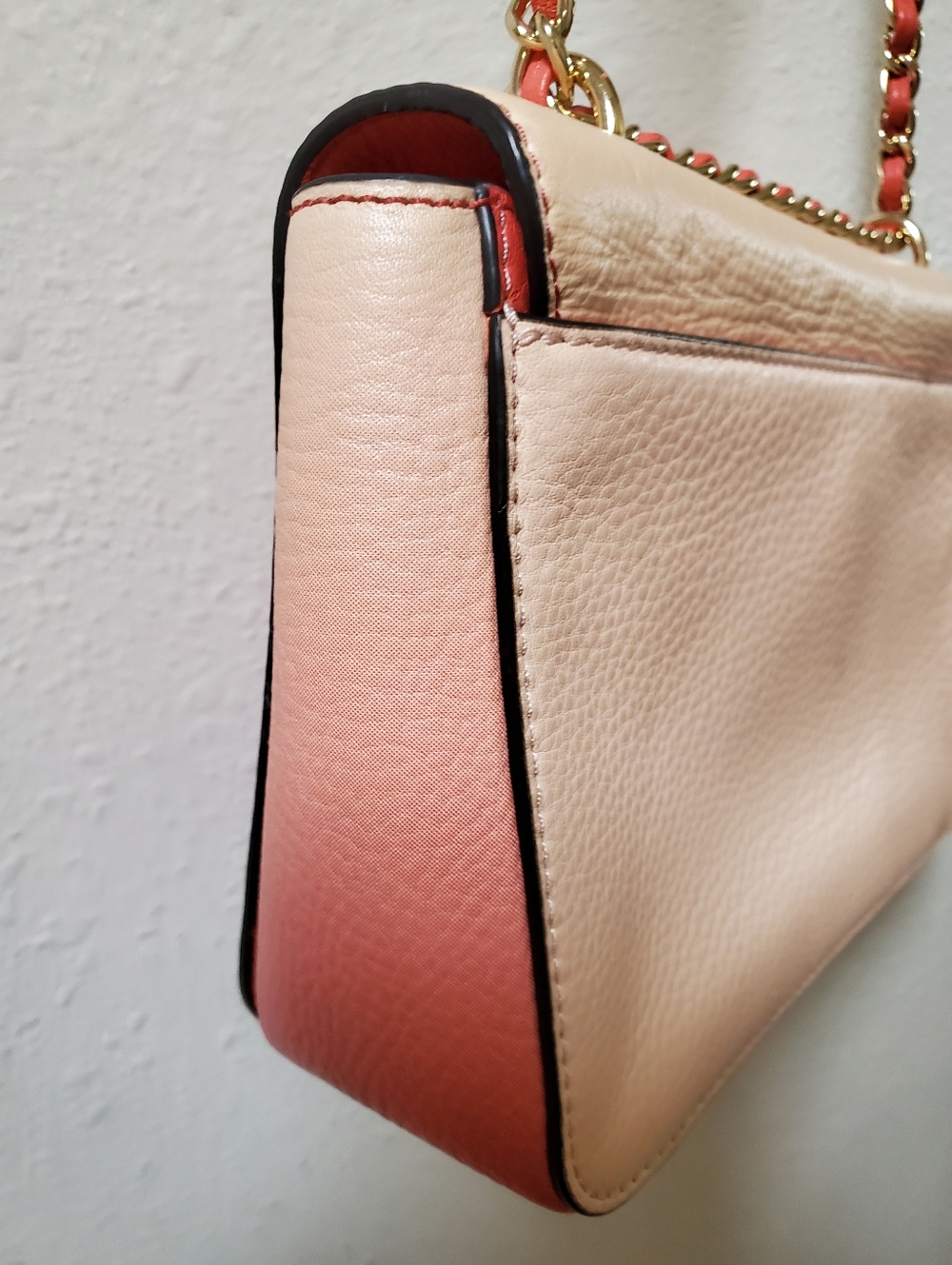 Tory Burch Mercer Adjustable Shoulder Bag Pink Ombre Gradient Dégradé Leather - Picture 7 of 16